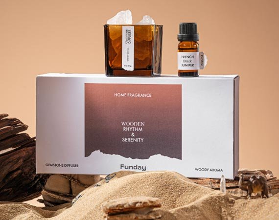 Brown Bottle Crystal Stone Gift Set